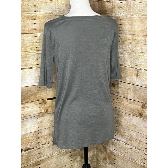 J.JILL PIMA COTTON SCOOP NECK ELBOW SLEEVE TEE CASUAL SOFT COMFORTABLE SZ. SMALL - Picture 2 of 5